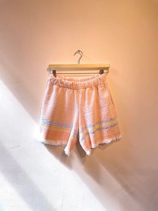 Frottee Shorts pastell rosé fringe / M