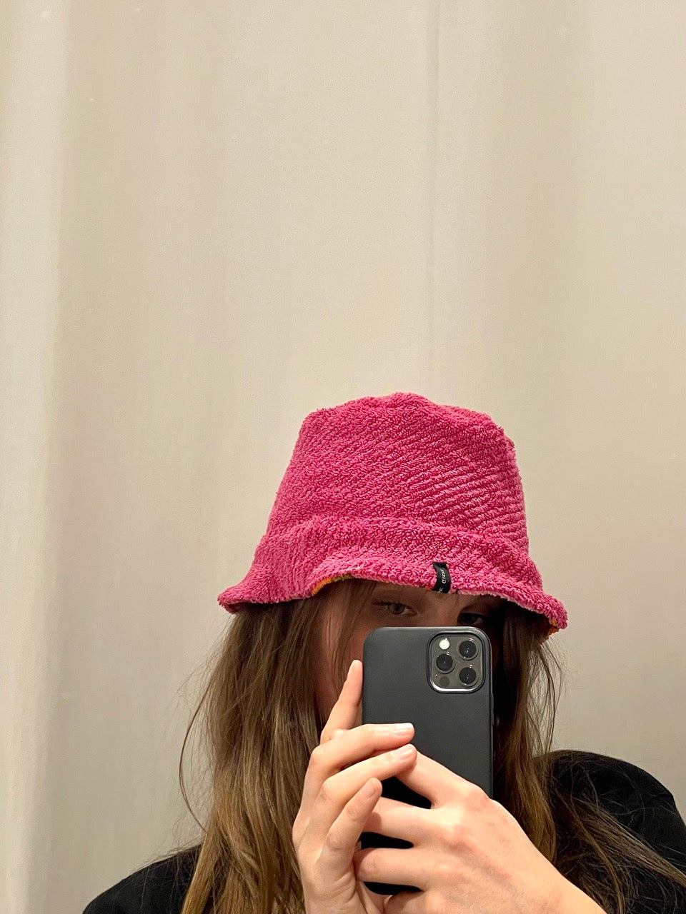 Reversible Bucket Hat pink flower / S