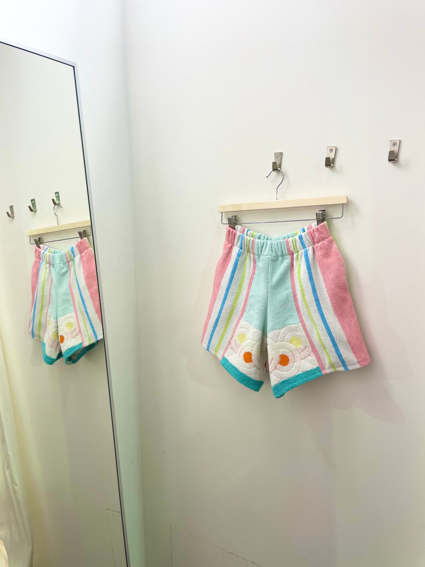 Frottee Shorts pastell stripes / XS/S