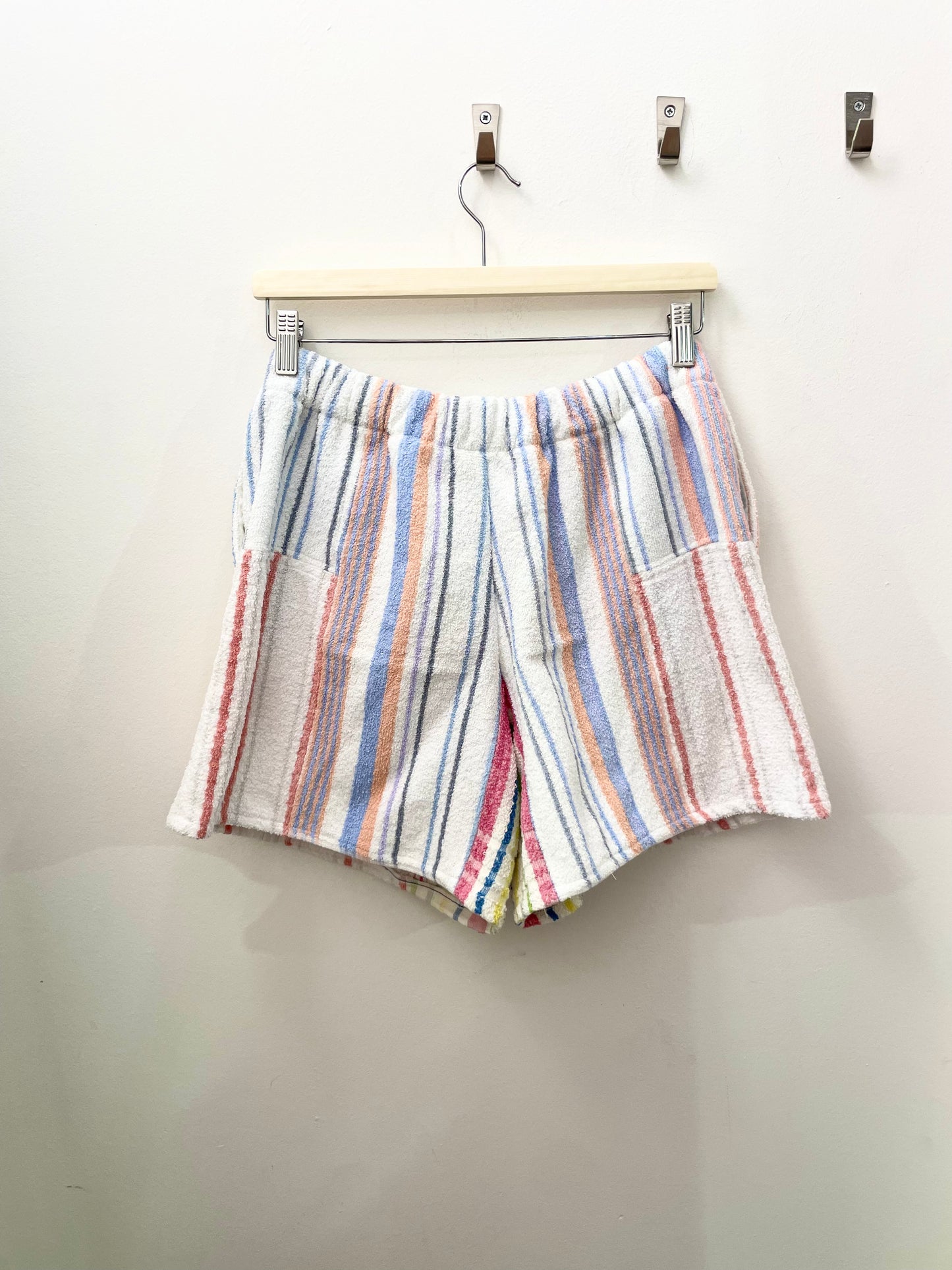 Frottee Shorts white stripes / L
