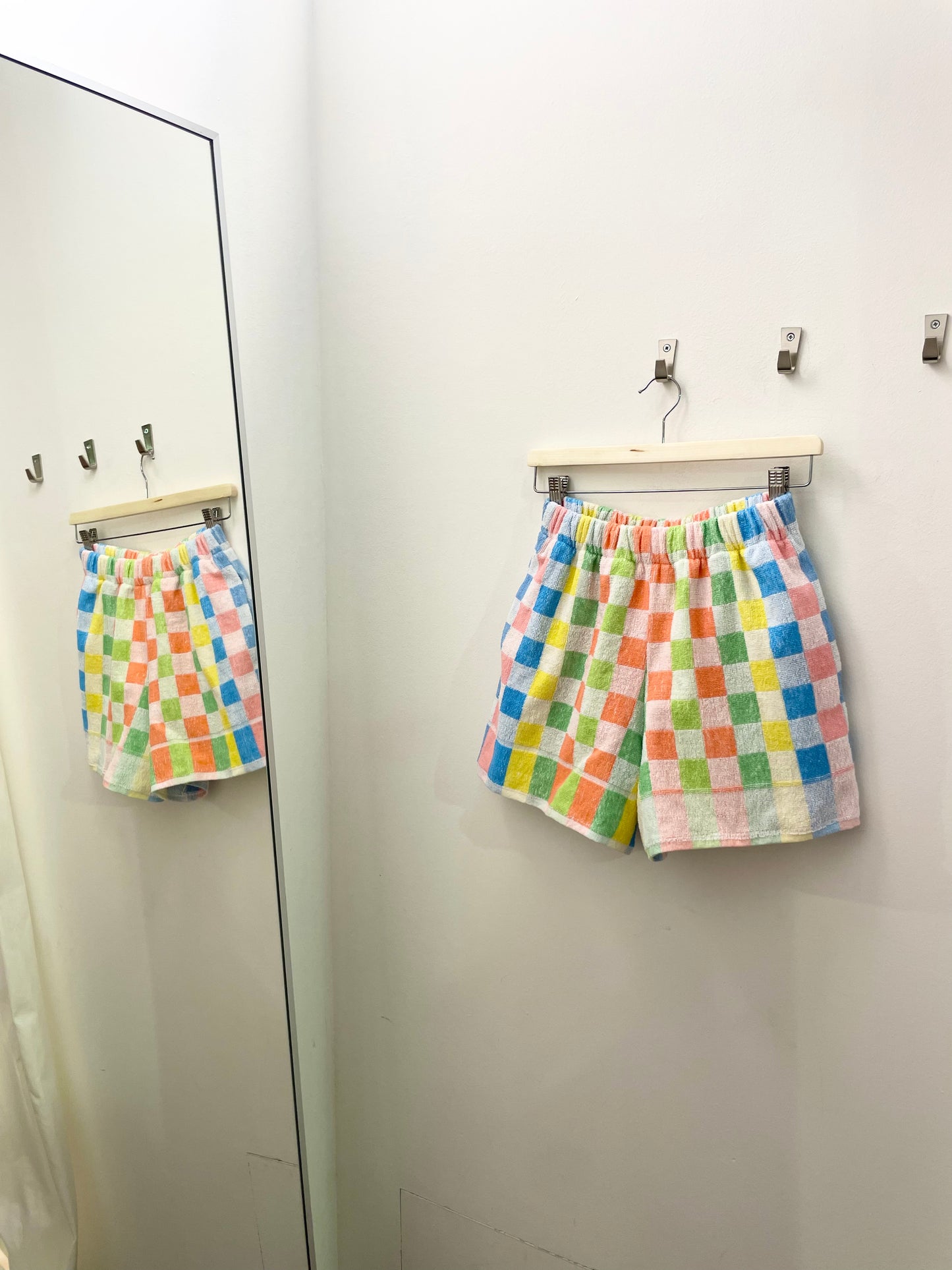 Frottee Shorts pastell chess / S/M