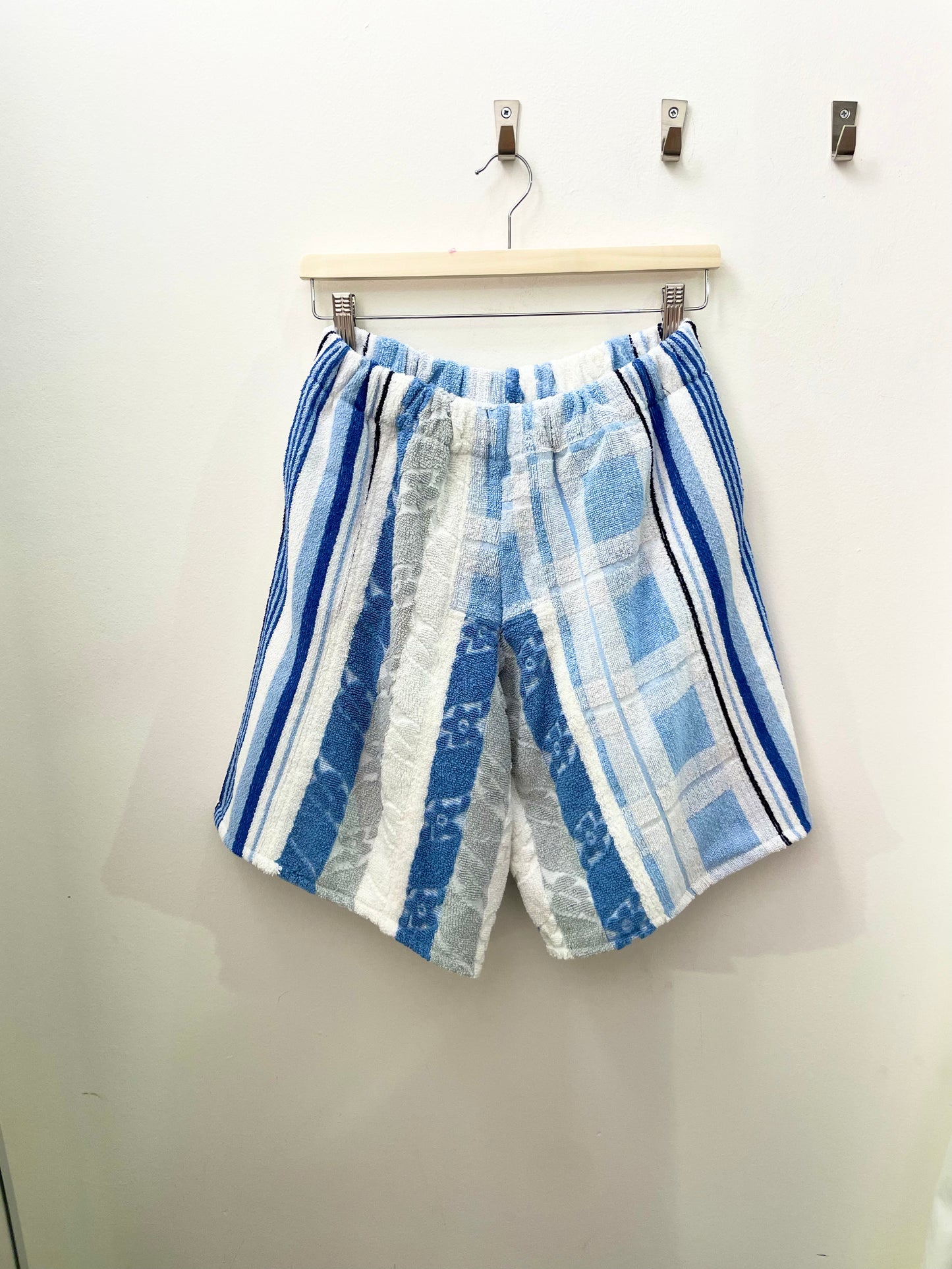 Frottee Long Shorts blueish pattern mix / L/XL