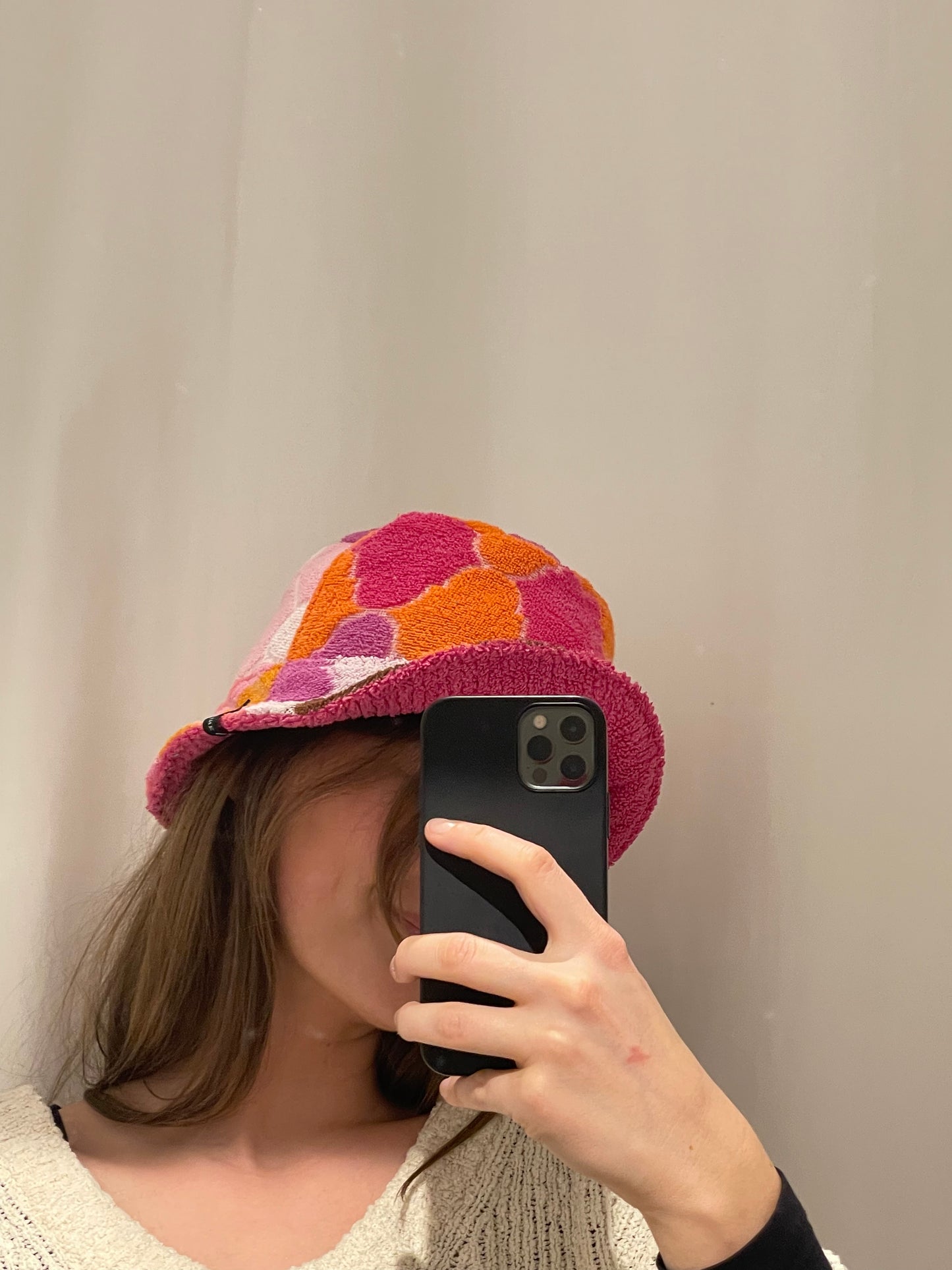 Reversible Bucket Hat 70s pink / S
