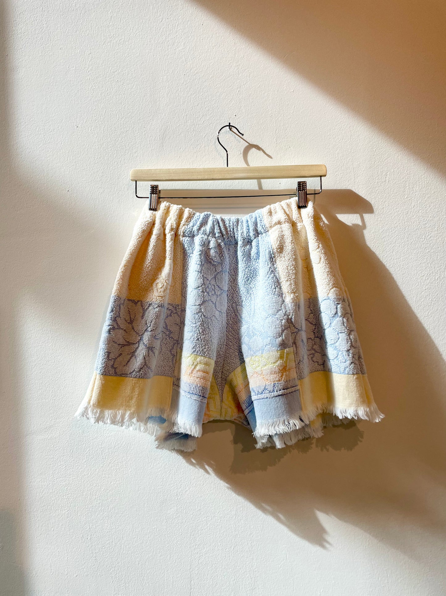 Frottee Shorts yellow blue pastell / L/XL